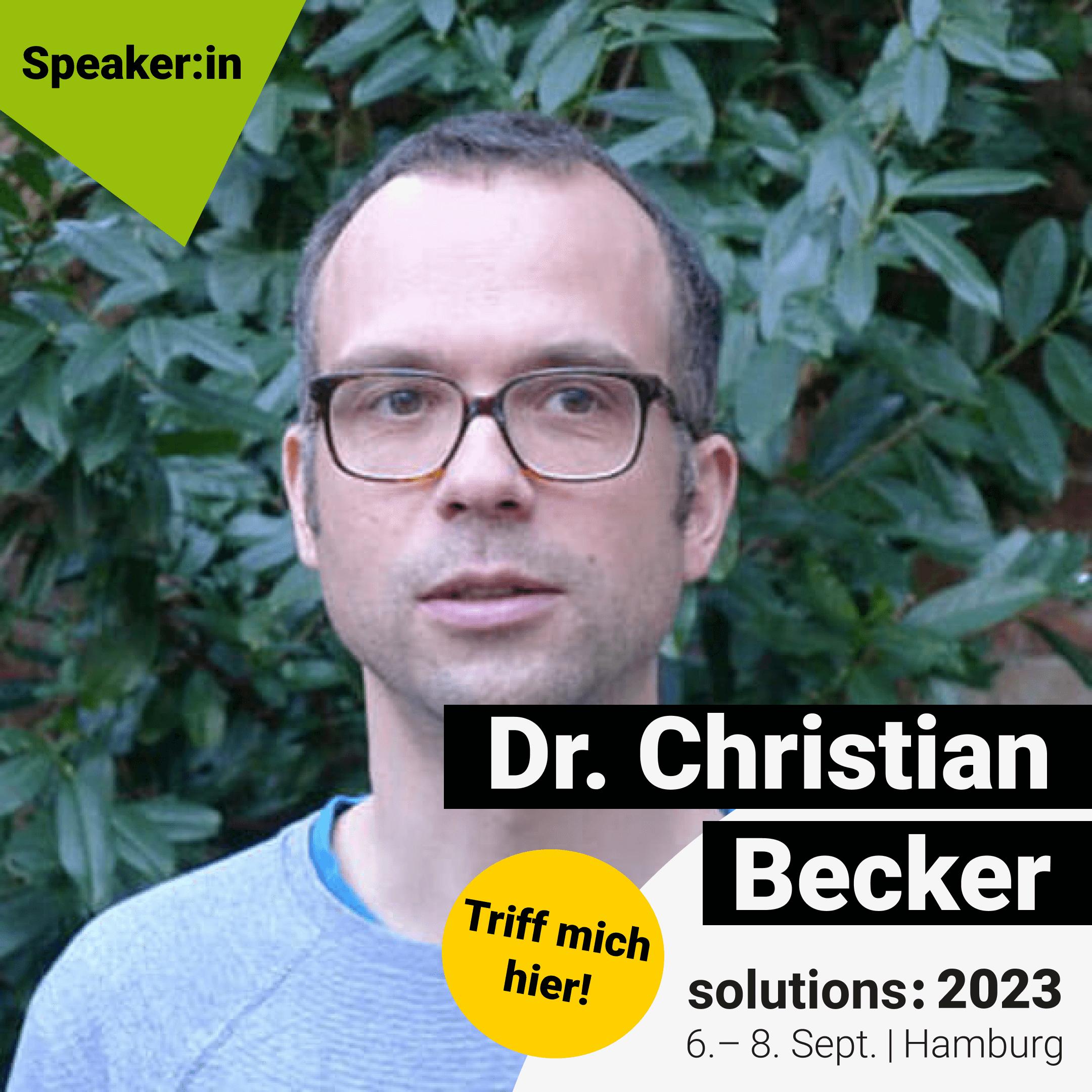 Image of Dr. Christian Becker - solutions: 2023