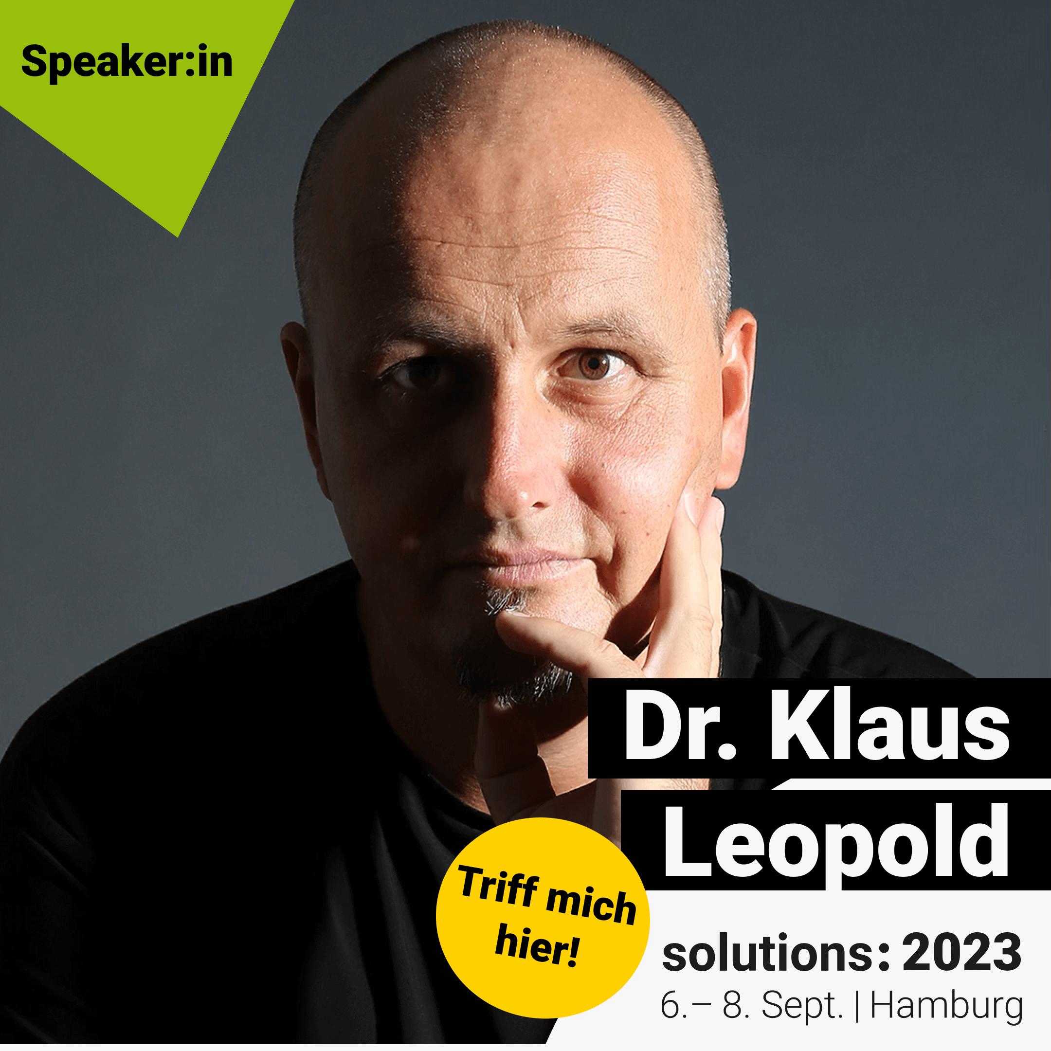 Image of Dr. Klaus Leopold - solutions: 2023