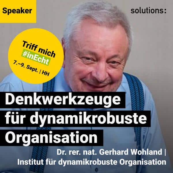 Dr. rer. nat. Gerhard Wohland | Speaker | solutions 2022 | SoMe