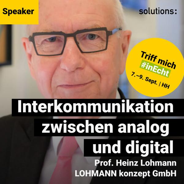 Prof. Heinz Lohmann | Speaker | solutions 2022 | SoMe